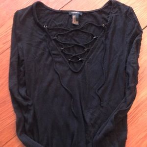 FOREVER21 LACE UP TOP